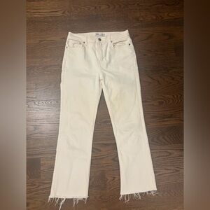 Zara Straight-Leg Jeans in Light Cream